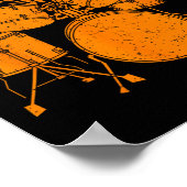 Halloween Skeleton Speling Drum Cute Funny Drums G Poster (Hoek)