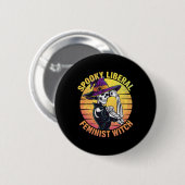 Halloween Skeleton Spooky Liberal Feminist Witch F Ronde Button 5,7 Cm (Voorkant /achterkant)