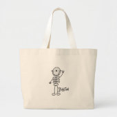 Halloween Skeleton Stick Figuur Bag Grote Tote Bag (Voorkant)