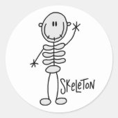 Halloween Skeleton Stick Figuur Sticker (Voorkant)