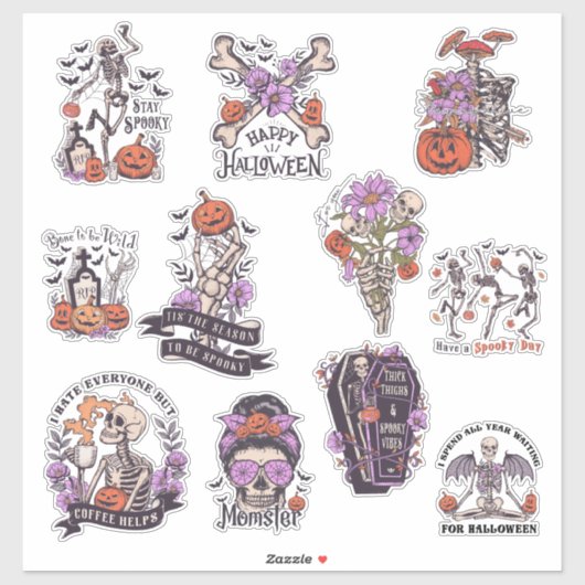 Halloween Skeleton Sticker (Vel)