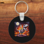Halloween Skeleton T-Rex Ride Sleutelhanger (Voorkant)