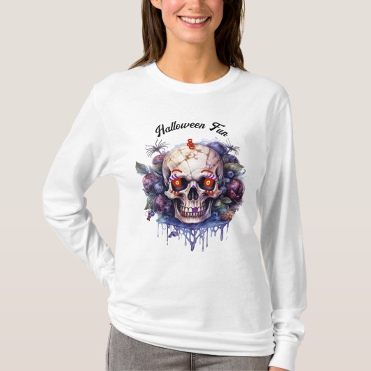 Halloween Skeleton T-shirt voor Haar (Voorkant)