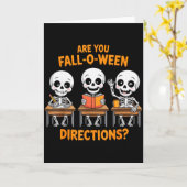 Halloween Skeleton Teacher Are You Fall O Ween Dir Kaart (Gele Bloem)