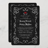 Halloween Skeleton "TIL DEATH" ONTVANGST INFO BACK Kaart (Voorkant / Achterkant)