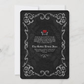 Halloween Skeleton "TIL DEATH" ONTVANGST INFO BACK Kaart (Achterkant)