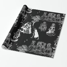 halloween skeleton toile rococo antique skull