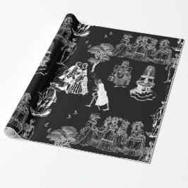 halloween skeleton toile rococo antique skull cadeaupapier