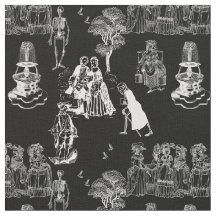 halloween skeleton toile rococo antique skull