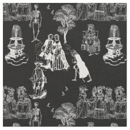halloween skeleton toile rococo antique skull stof