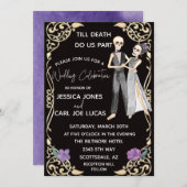 Halloween Skeleton tot de dood ons deelhuwelijk Kaart (Voorkant / Achterkant)