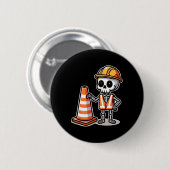Halloween Skeleton Traffic Cone Ronde Button 5,7 Cm (Voorkant /achterkant)