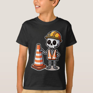 Halloween Skeleton Traffic Cone T-shirt