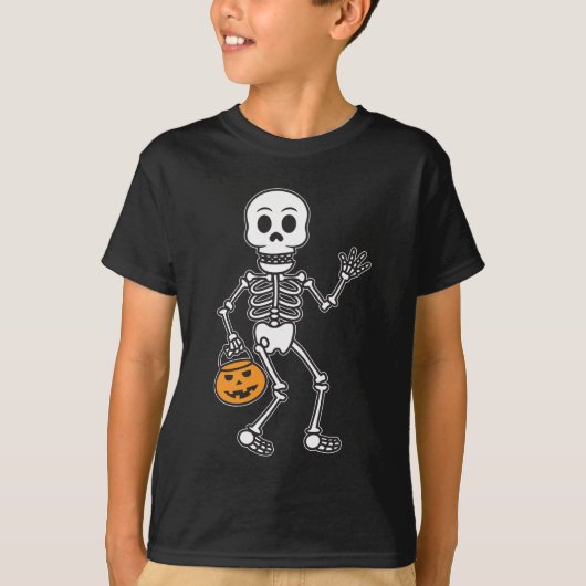 Halloween Skeleton Trick or treat T-shirt (Voorkant)
