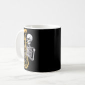 Halloween Skeleton Tuba Tubist  Koffiemok (Voorkant links)