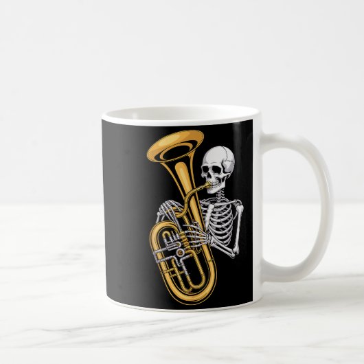 Halloween Skeleton Tuba Tubist  Koffiemok (Rechts)