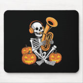 Halloween Skeleton Tuba Tubist  Muismat (Voorkant)