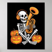Halloween Skeleton Tuba Tubist  Poster (Voorkant)
