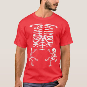 Halloween Skeleton Twins Gender onthulling Baby sh T-shirt