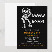 Halloween Skeleton Verjaardag Uitnodiging (Voorkant / Achterkant)