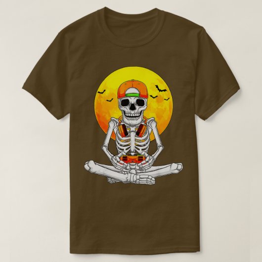 Halloween Skeleton Video Game Boys Kinder over gam T-shirt (Design voorkant)