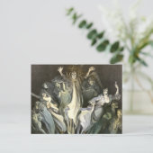  Halloween, Skeleton Violinist en Ghosts Briefkaart (Staand voorkant)