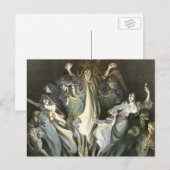  Halloween, Skeleton Violinist en Ghosts Briefkaart (Voorkant / Achterkant)