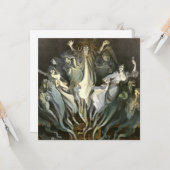  Halloween, Skeleton Violinist en Ghosts Kaart (Voorkant / Achterkant in situ)