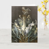 Halloween, Skeleton Violinist en Ghosts Kaart (Gele Bloem)