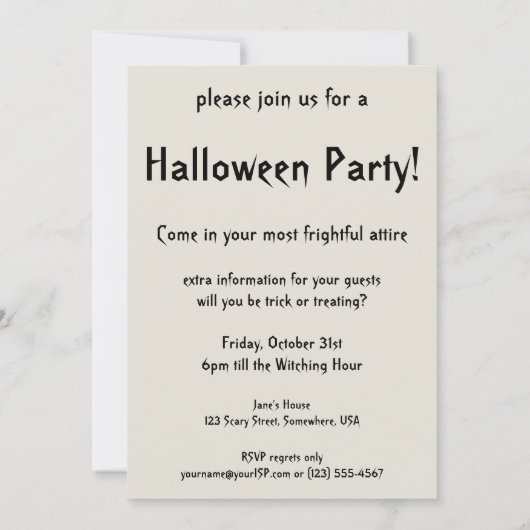 Halloween, Skeleton Violinist en Ghosts Kaart (Achterkant)