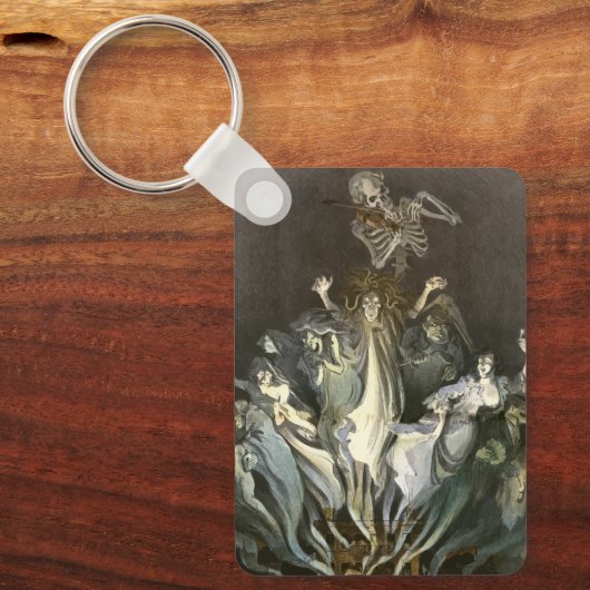 Halloween, Skeleton Violinist en Ghosts Sleutelhanger (Voorkant)