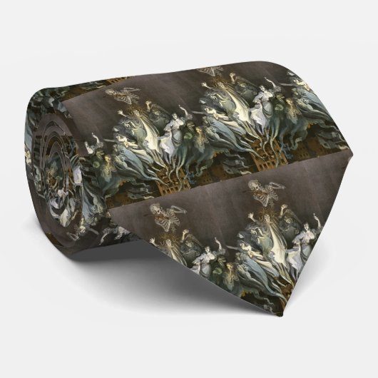  Halloween, Skeleton Violinist en Ghosts Stropdas (Opgerold)