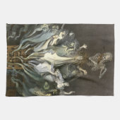  Halloween, Skeleton Violinist en Ghosts Theedoek (Horizontaal)