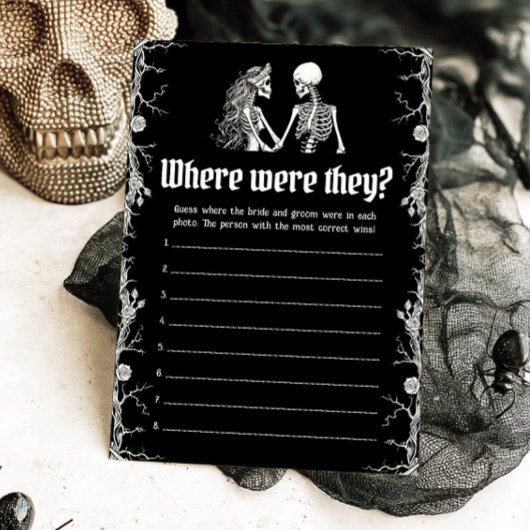 Halloween Skeleton Waar waren ze paar spel Kaart