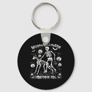 Halloween Skeleton Walking Doberman Dog Sleutelhanger