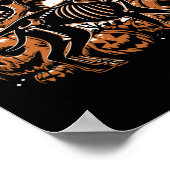 Halloween Skeleton Walking Skelet Doberman Dog Poster (Hoek)