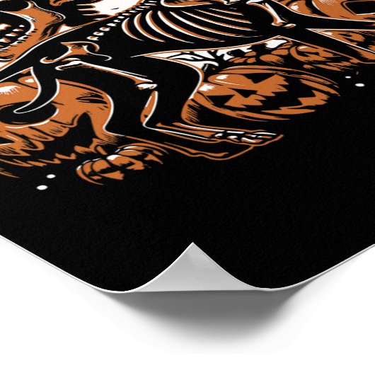 Halloween Skeleton Walking Skelet Doberman Dog Poster (Hoek)