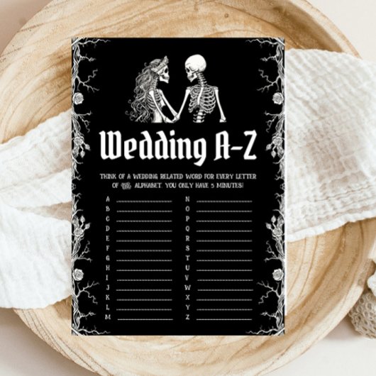 Halloween Skeleton Wedding A-Z Vrijgezellenfeest G Kaart