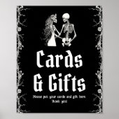 Halloween Skeleton Wedding Cards en Gifts Sign Poster (Voorkant)