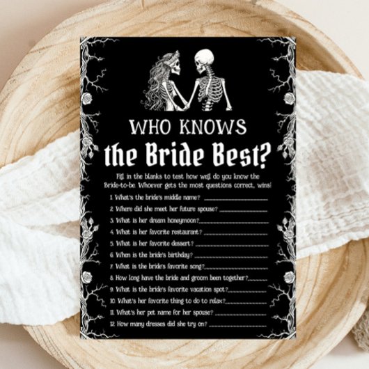 Halloween Skeleton Wie kent de bruid beste spel Kaart