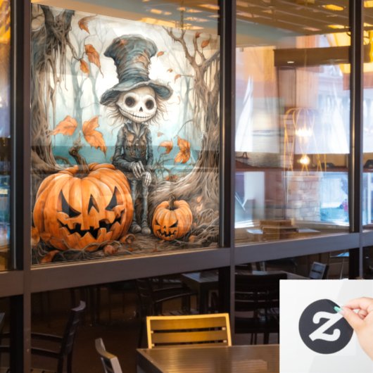 Halloween Skeleton Window Cling Raamsticker (Restaurant Raam)