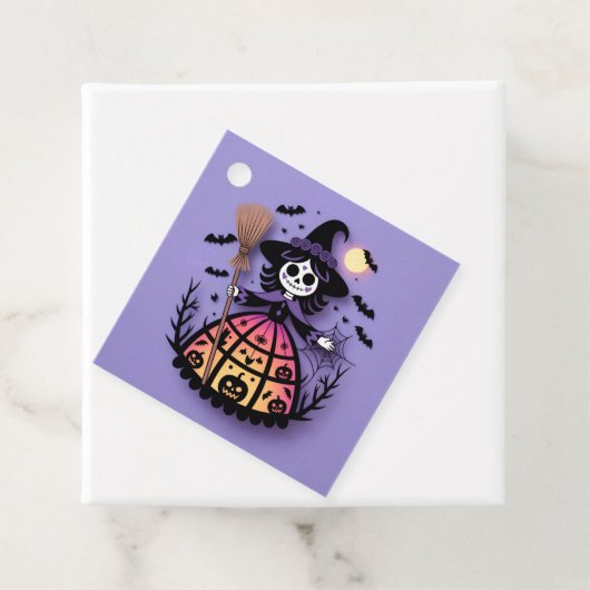 Halloween Skeleton Witch Bedankjes Labels (In situ)
