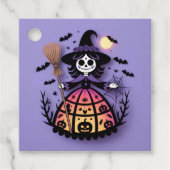 Halloween Skeleton Witch Bedankjes Labels (Voorkant)