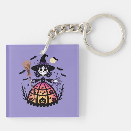 Halloween Skeleton Witch Sleutelhanger (Achterkant)