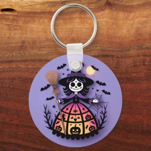Halloween Skeleton Witch Sleutelhanger (Achterkant)