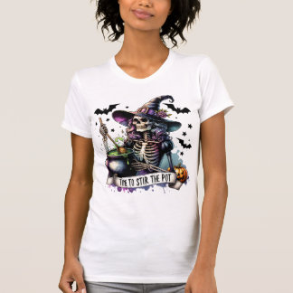 Halloween Skeleton Witch T-shirt voor dames - Funn