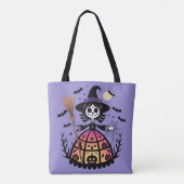 Halloween Skeleton Witch Tote Bag (Achterkant)