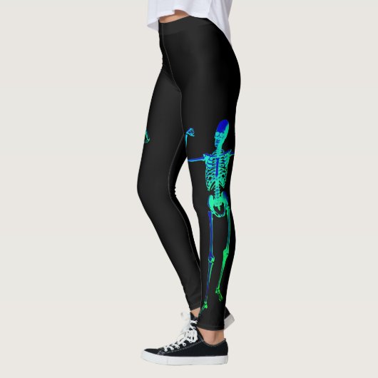 Halloween Skeleton Xray Black Leggings (Links)