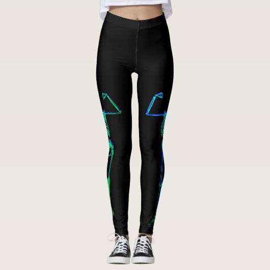 Halloween Skeleton Xray Black Leggings (Voorkant)