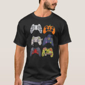 Halloween Skeleton Zombie Gaming Controllers Boys  T-shirt (Voorkant)